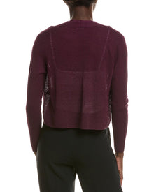 EILEEN FISHER | Womens | Linen-Blend Cardigan | Purple