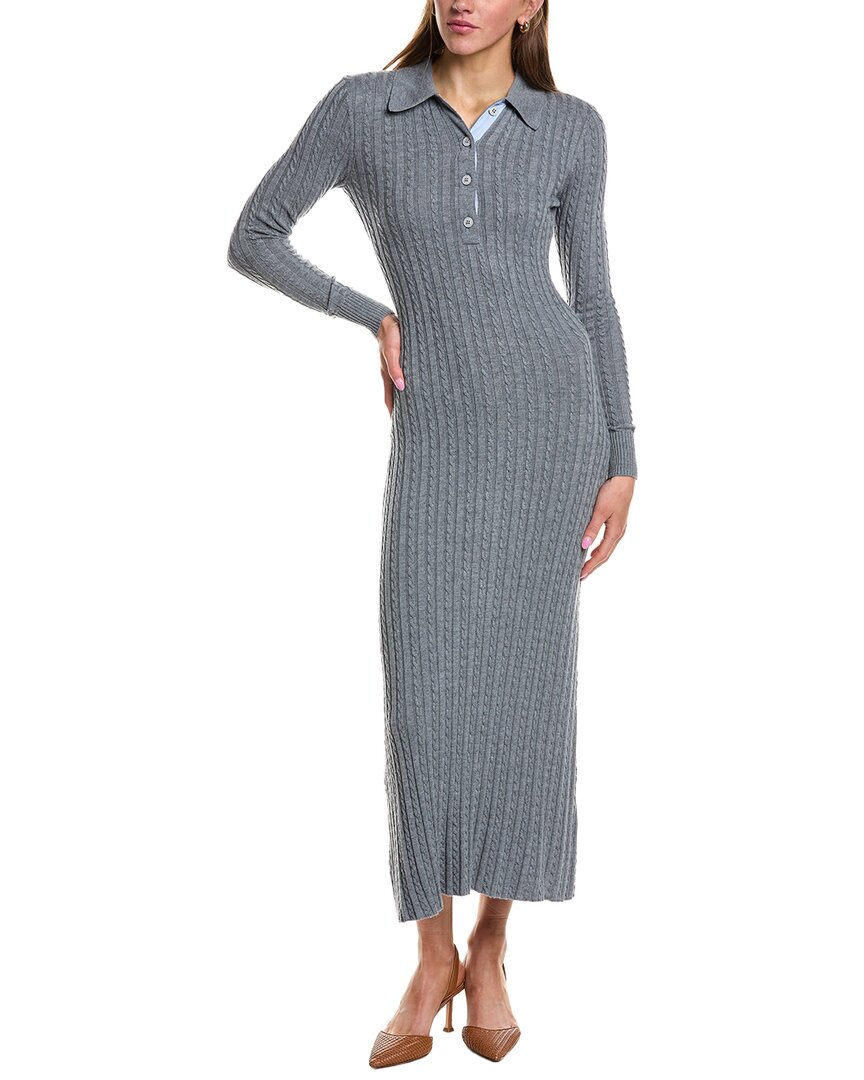 Rowing Blazers | Womens | Wool-Blend Cable Cardigan | Gray