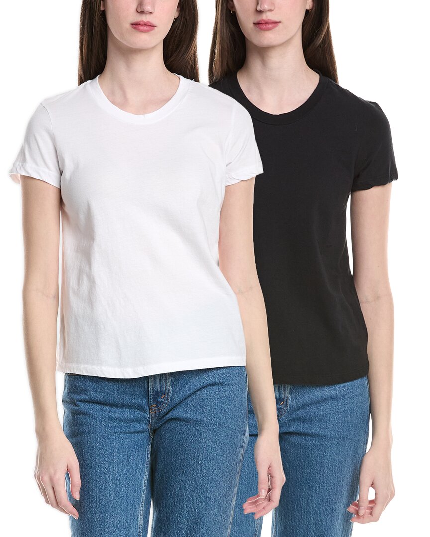 James Perse | Womens | 2pk Little Boy T-Shirt | Black/White