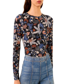 Ulla Johnson | Womens | Neri Ruched Top | Navy Multi