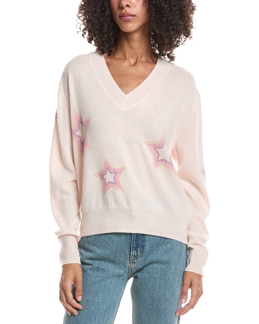 Brodie Cashmere | Womens | Star Dust 100% Cashmere Sweater | Pink