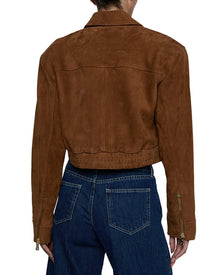 L'AGENCE | Womens | Micah Oversized Collared Suede Jacket | Brown