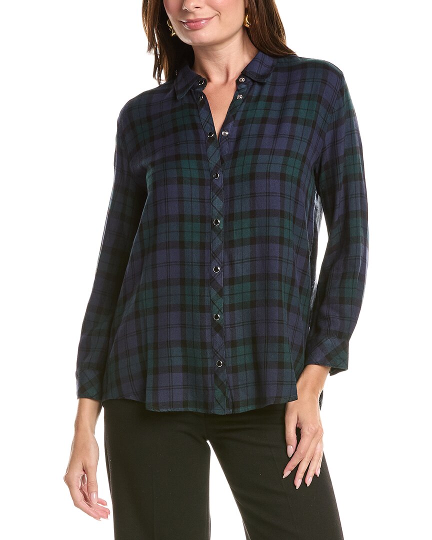 Johnny Was | Womens | Petite Velvet Back Oversized Shirt | Green