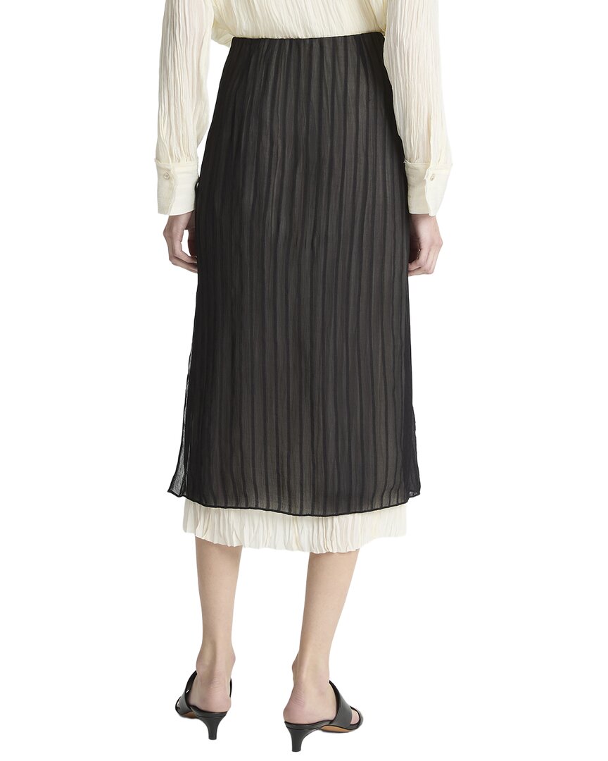 Vince | Womens | Layered Stripe Pencil Skirt | Black