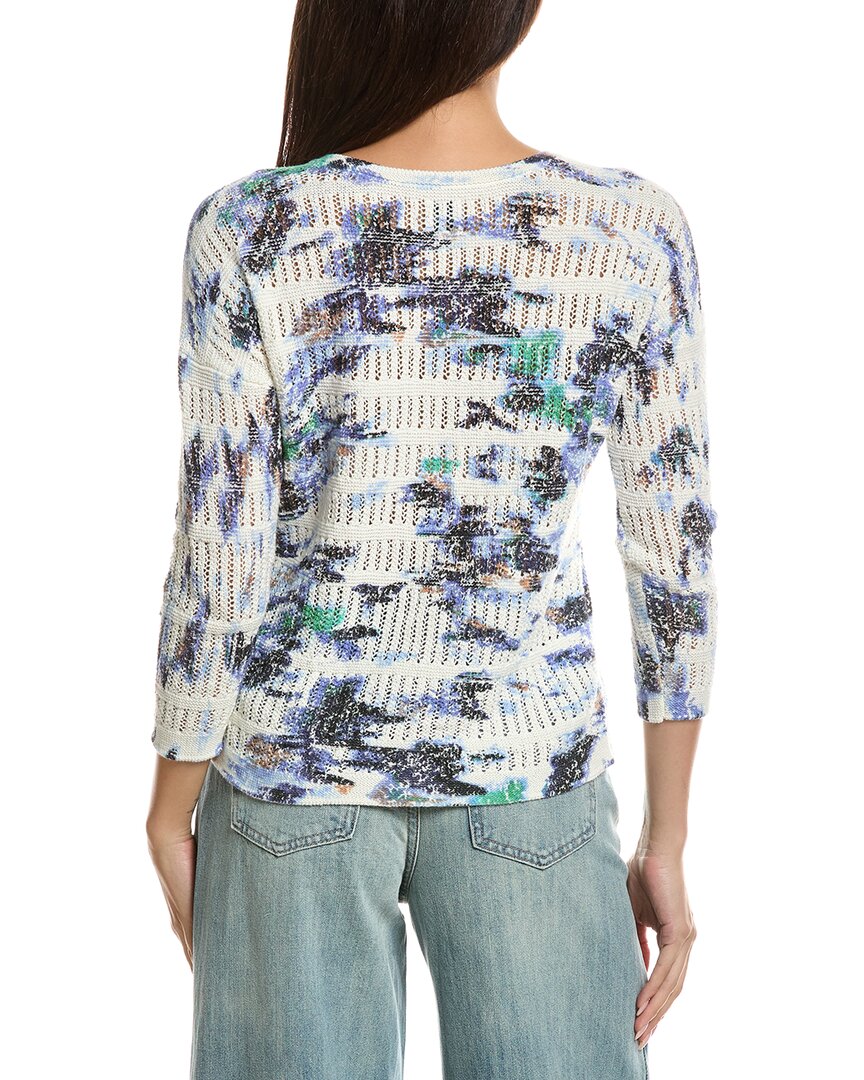 NIC+ZOE | Womens | Water Lilies Pointelle Sweater | Blue