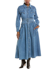 MOTHER | Womens | The Gallop Shirtdress | Blue