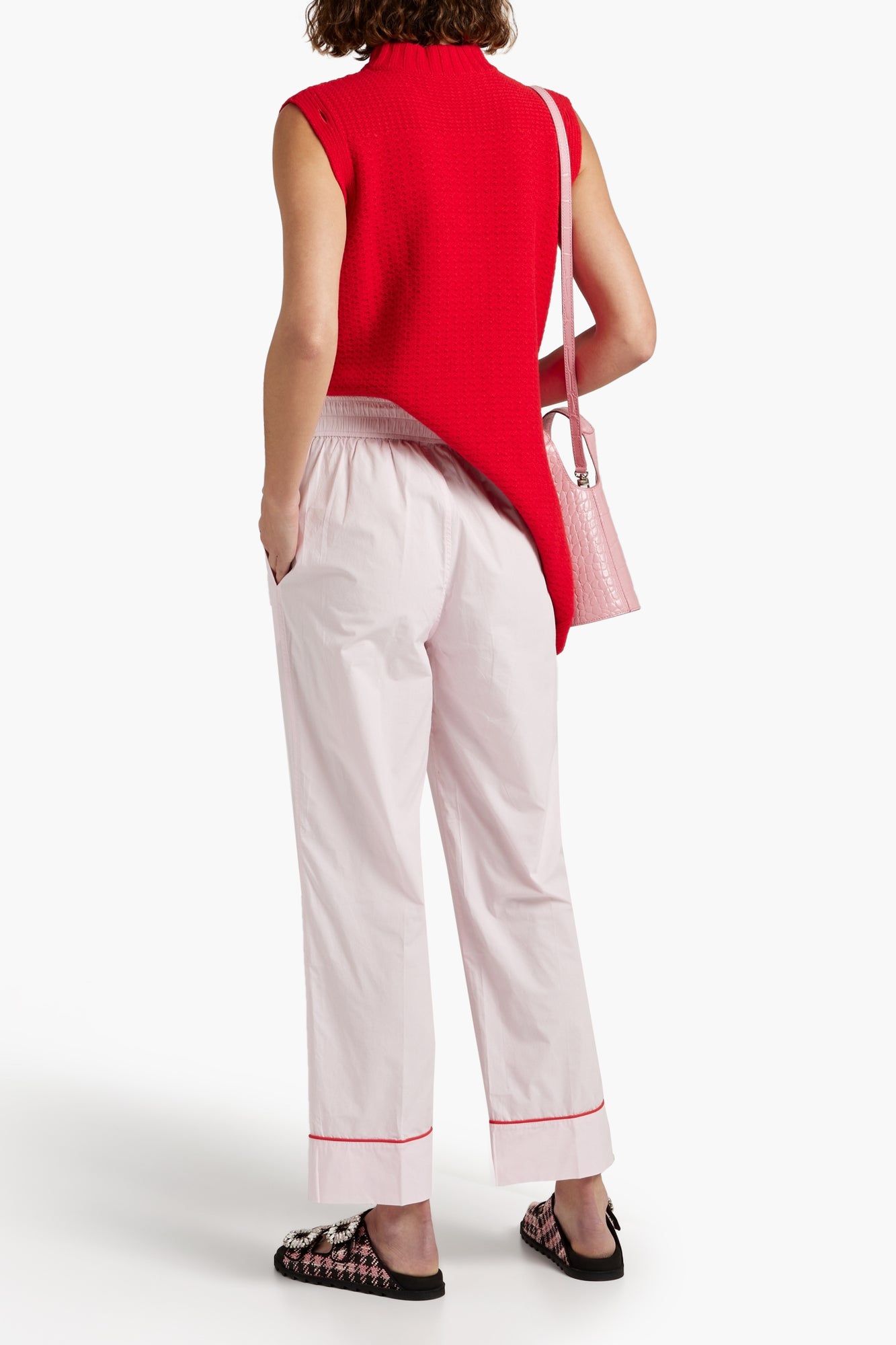 Women | Ganni | Straight Leg Pants | Pastel Pink