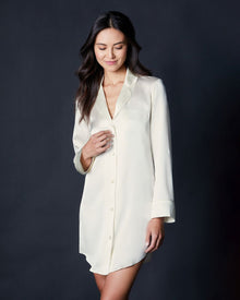 Bette Sleepshirt | Ivory/White
