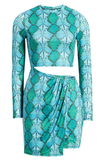 Iman Dress | Teal Snake