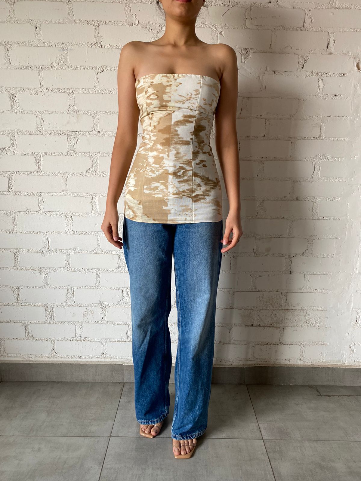 Hemant & Nandita | Tube Top | White/Brown