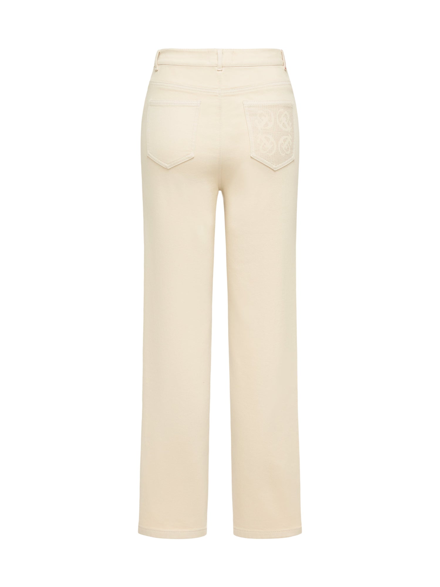 High-Waisted Straight-Leg Jean | Beige