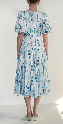 Hemant & Nandita | Midi Dress | White/Blue