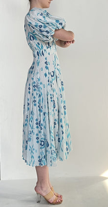 Hemant & Nandita | Midi Dress | White/Blue