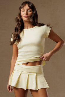 Women | Vintage Ribbed Side Slit Baby Tee | Sunwash