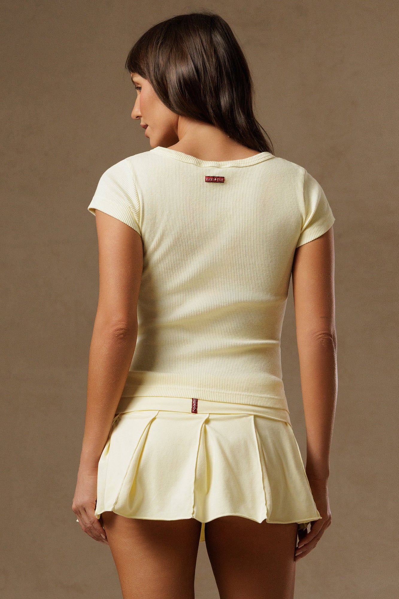 Women | Vintage Ribbed Side Slit Baby Tee | Sunwash