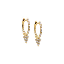14K Gold / Pair Diamond Spike Huggie Earring 14K - Adina's Jewels