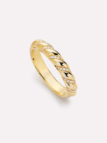 14K Gold Plated Cubic Zirconia Band Rings For Women Ana Luisa Presley