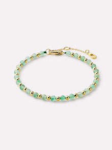 Crew Bead Bracelet | 14K Gold on Brass | Green Aventurine