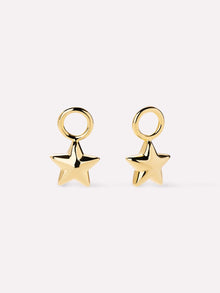 Puffy Star Earring Charms | 14K Gold on Brass