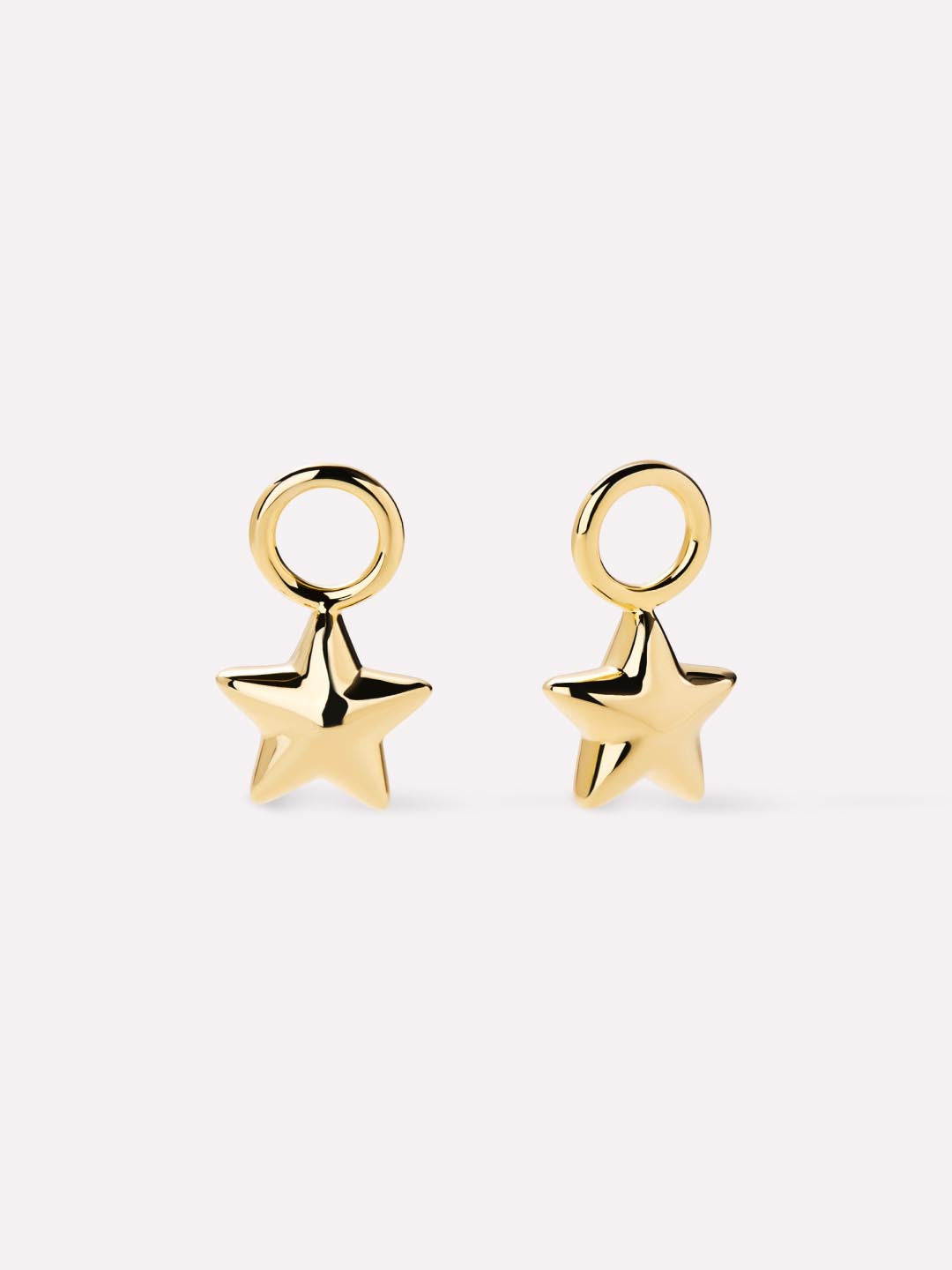 Puffy Star Earring Charms | 14K Gold on Brass