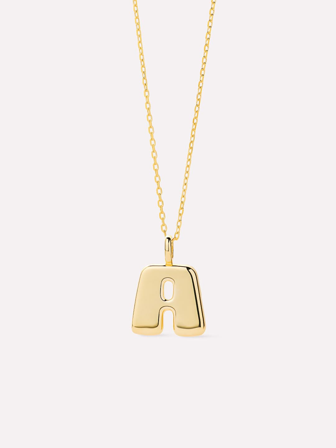 Sterling Silver - Bubble Letter Necklace | 14K Gold on Sterling Silver
