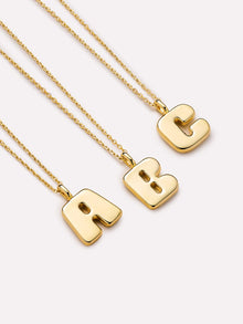 14K Gold Plated Sterling Silver Initial Pendant Necklaces For Women Ana Luisa Bubble Letter Necklace