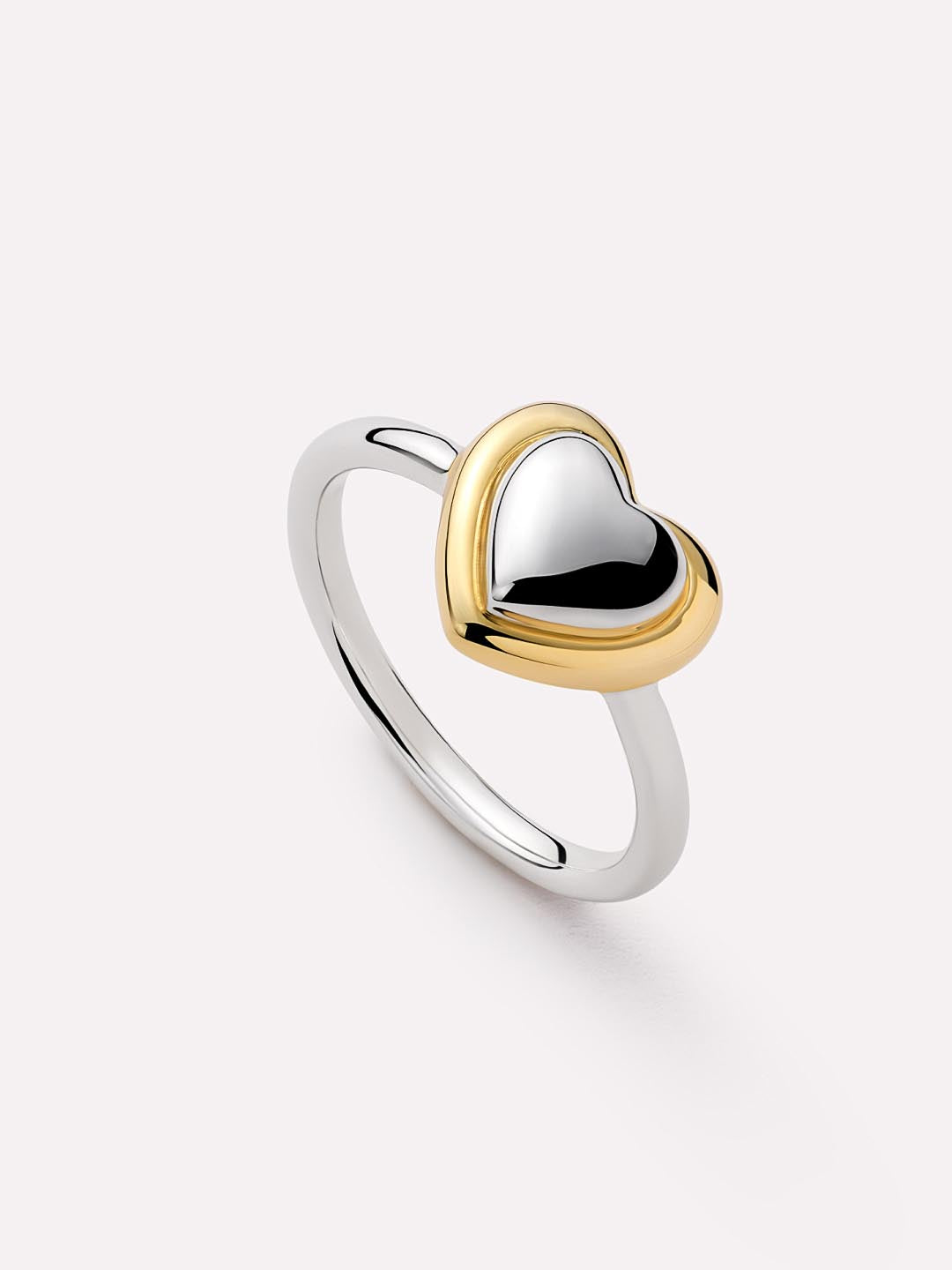 Camelia Heart Ring | 14K Gold on Brass/Rhodium on Brass