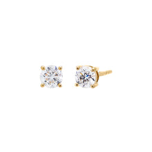 14K Gold / 1 CT Lab Grown Diamond Solitaire Four Prong Stud Earring 14K - Adina's Jewels