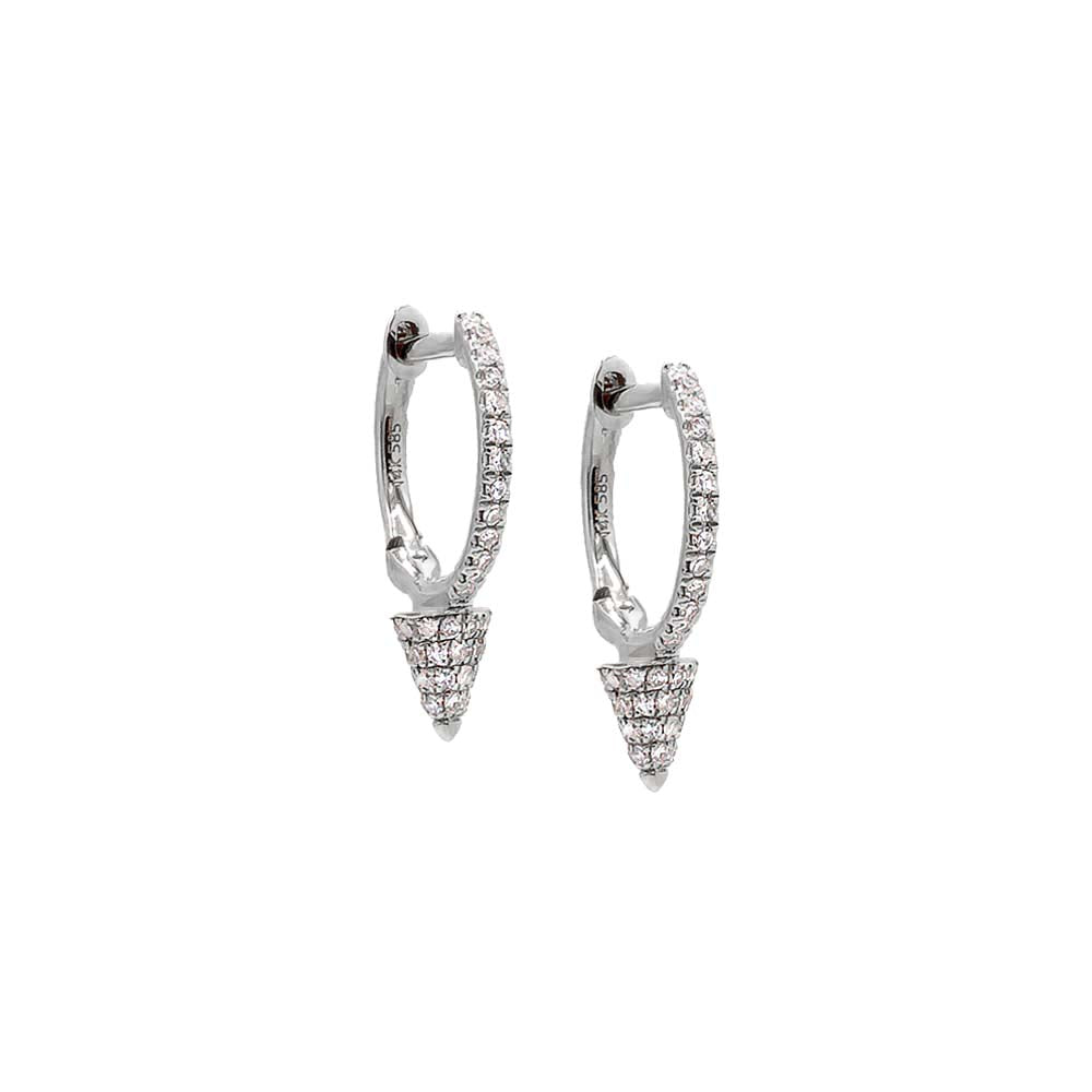  Diamond Spike Huggie Earring 14K - Adina's Jewels