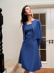 Wool Knit Dress | Blue