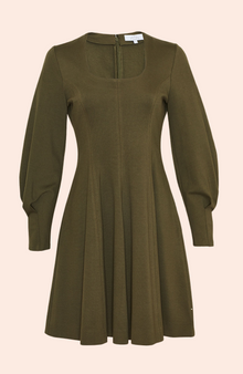 Ponte Square Neck Dress | Olive