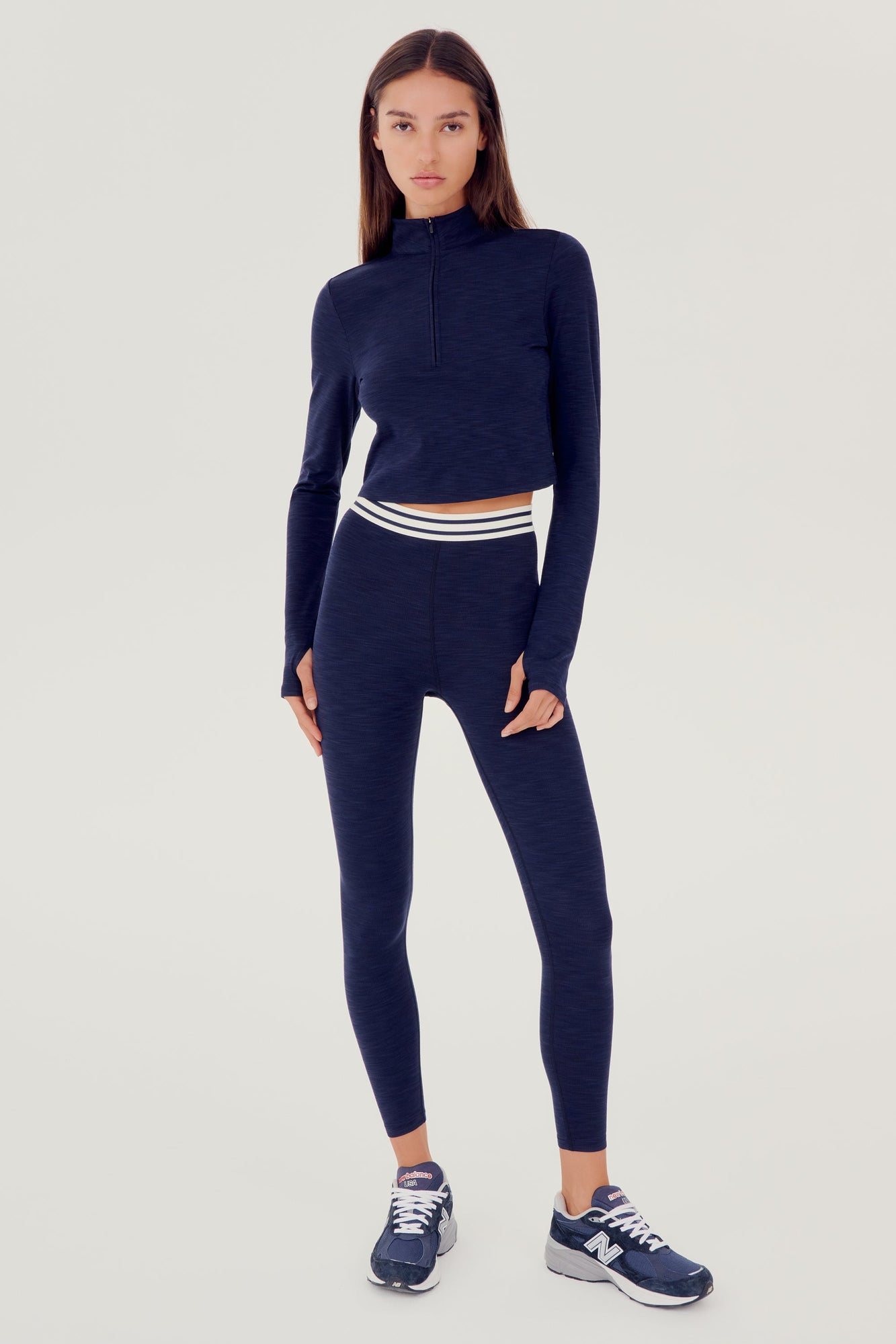 Stevie Active Rib Half Zip | Indigo