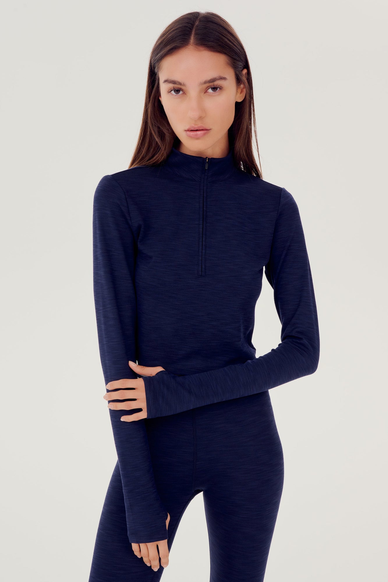 Stevie Active Rib Half Zip | Indigo