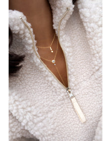 14kt Yellow Gold Diamond Stone Drop Necklace | 14K Two Tone Gold