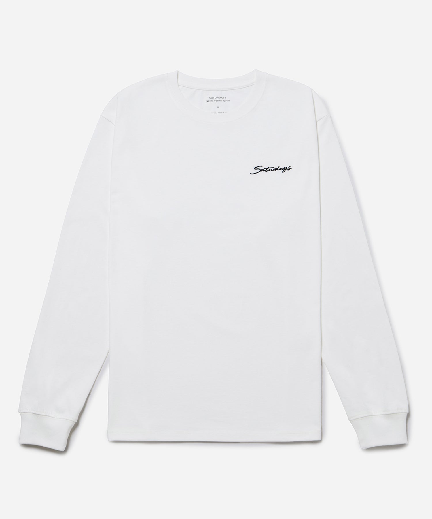 Mens | Saturdays Embroidered Standard LS Tee | Ivory