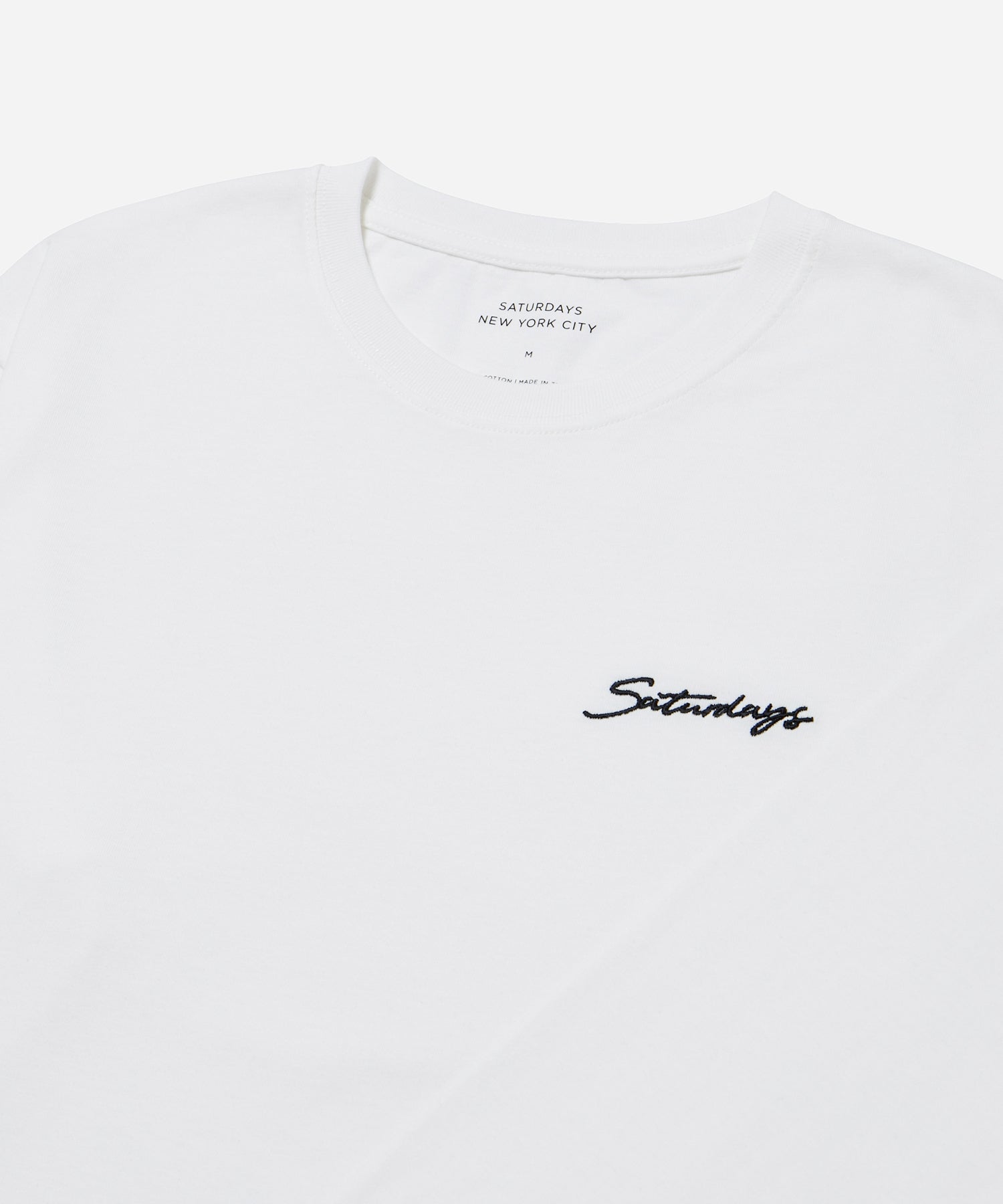 Mens | Saturdays Embroidered Standard LS Tee | Ivory