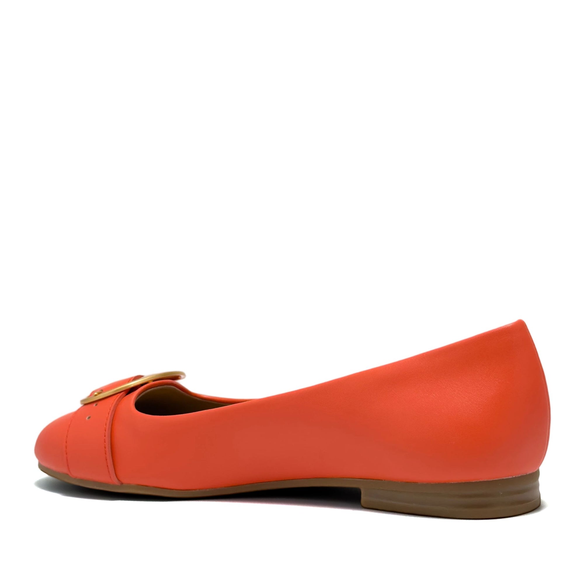 Paradise Casual Flat | Orange Faux Soft Nappa