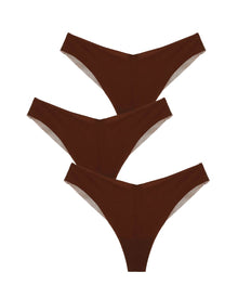 Women | Victoire Jolie Thong 3 Pack | Chocolat