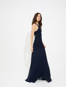 Ruched georgette gown - Halston