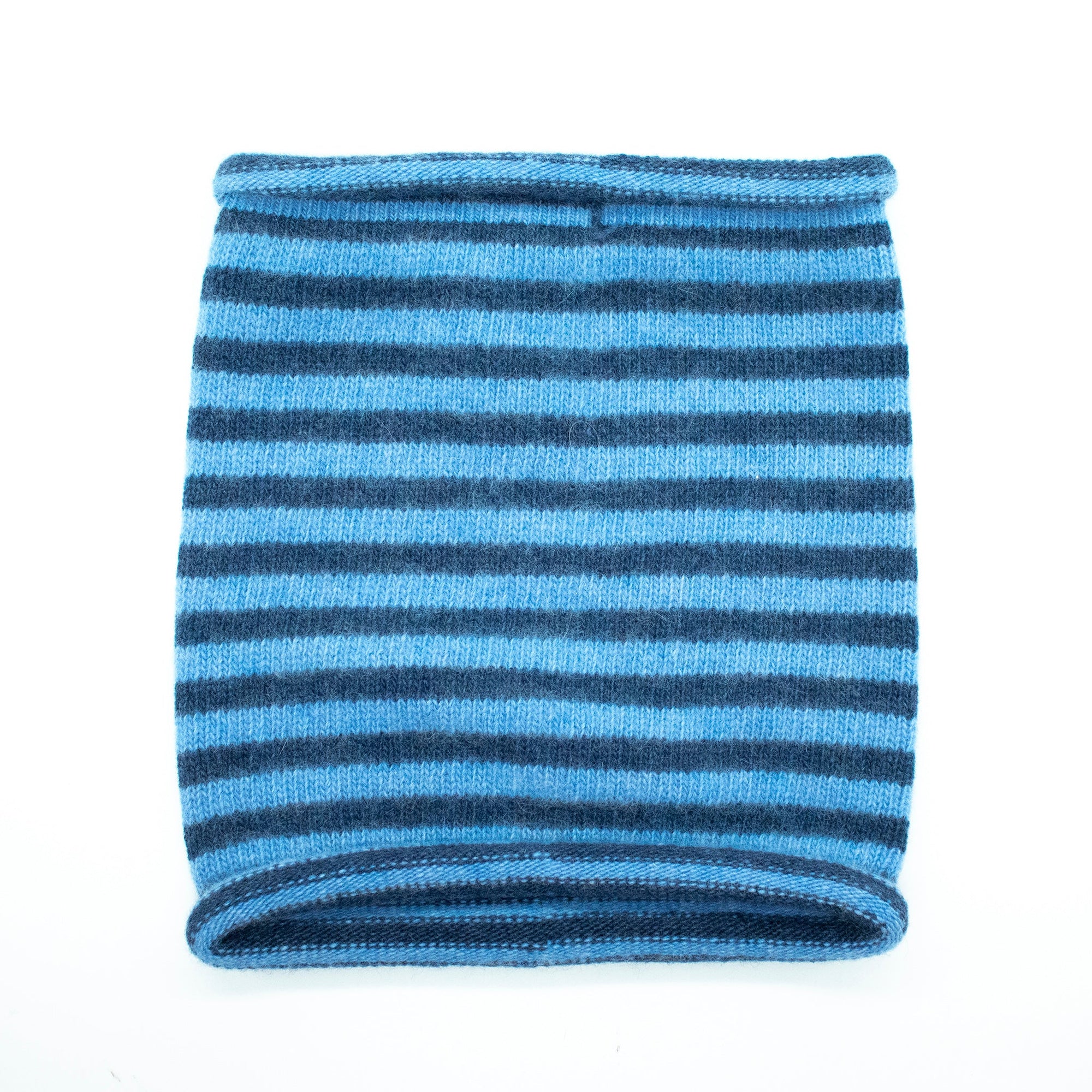 Kids Cashmere Striped Neck Warmer | Denim/Blue