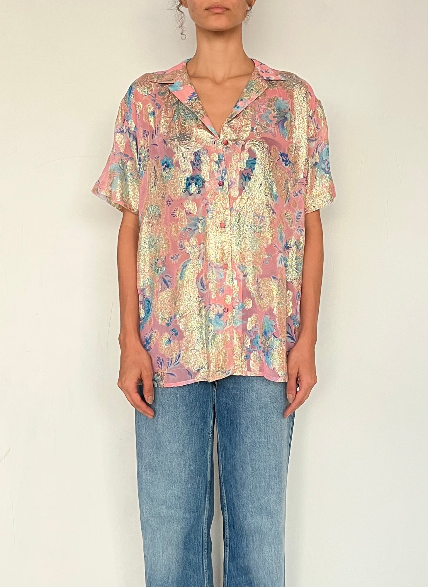 Hemant & Nandita | Lurex Shirt | Pink