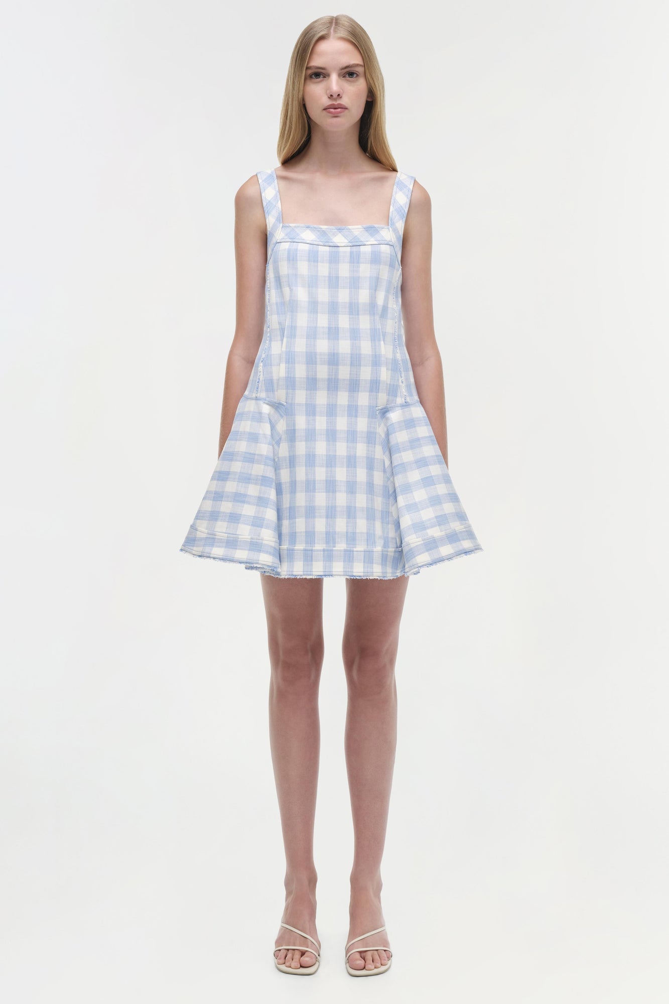 Womens | Hannalie Mini Dress | Blue Hydrangea Gingham