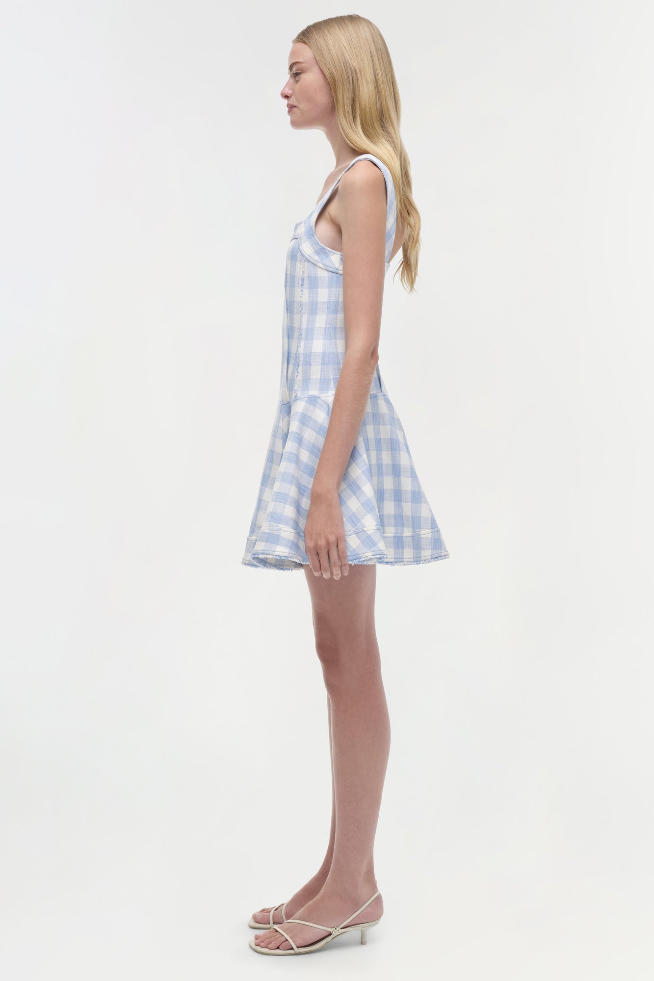 Womens | Hannalie Mini Dress | Blue Hydrangea Gingham