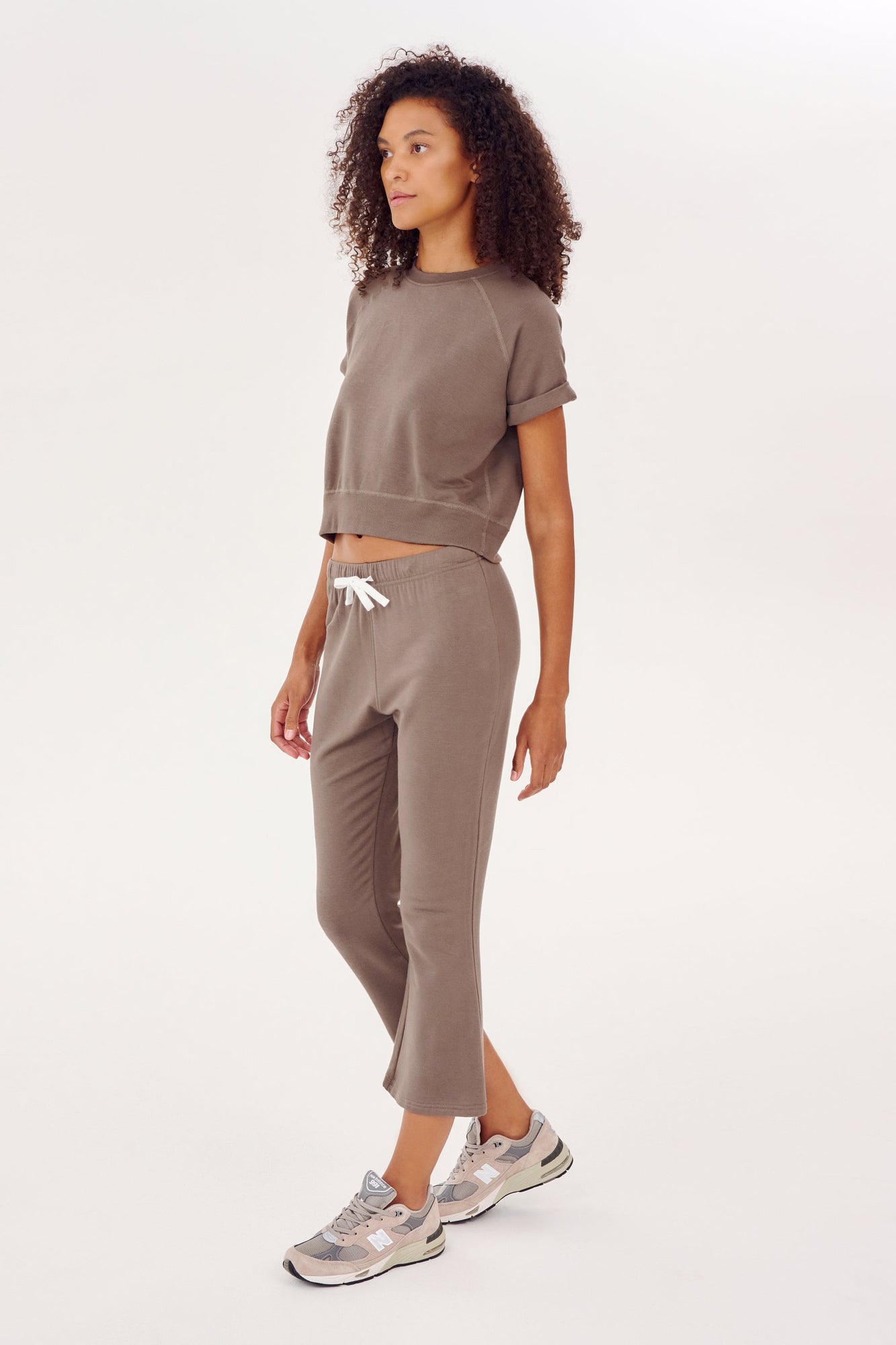 Brooks Fleece Cropped Flare | Lentil