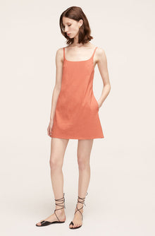 Stretch Linen Skirted Romper | Carnelian