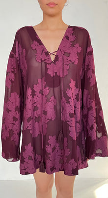 Hemant & Nandita | Nysa Short Dress | Burgundy