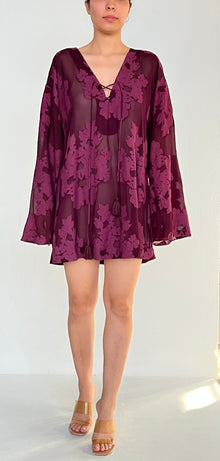 Hemant & Nandita | Nysa Short Dress | Burgundy