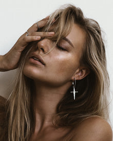 Cross Hoops | Silver Ox