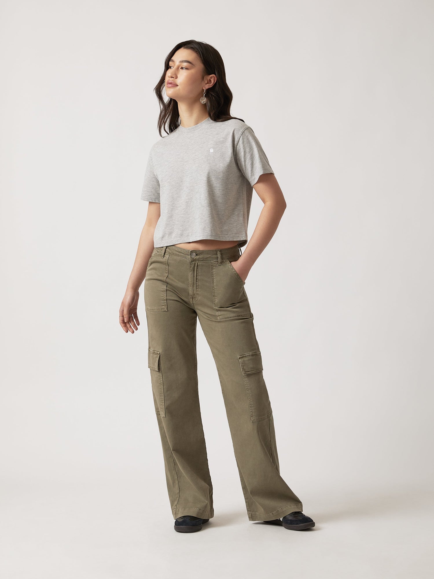 Womens | Water Tower Crop T-shirt | Grey Melange