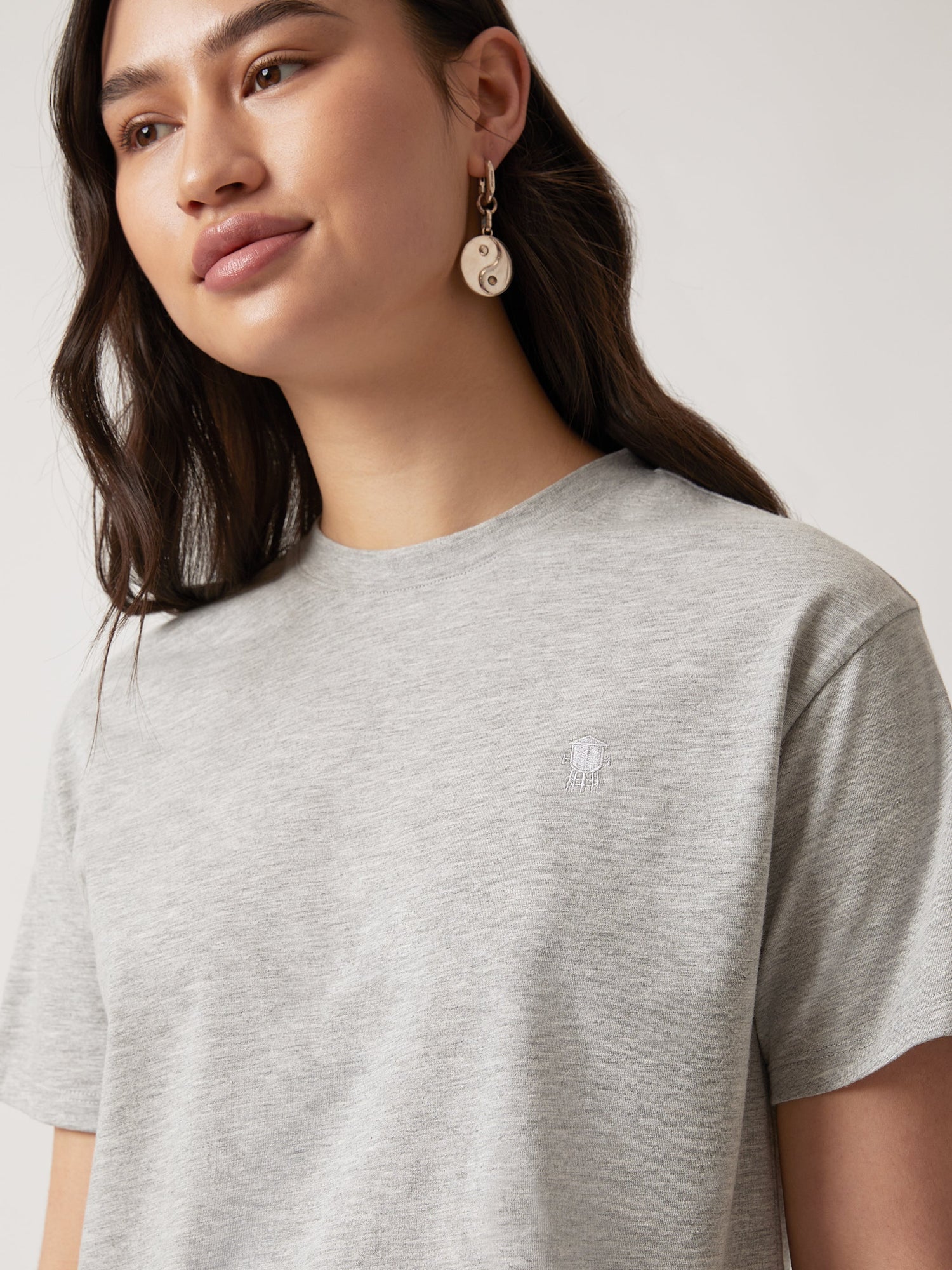 Womens | Water Tower Crop T-shirt | Grey Melange